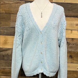 Elegant Sky Blue Women's Cardigan